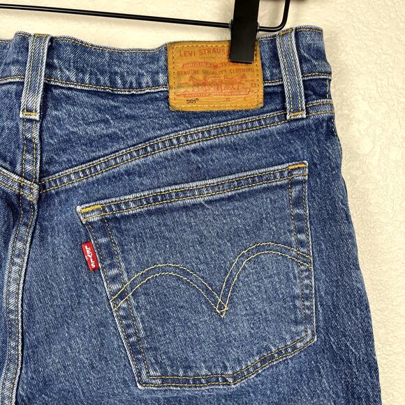 Levi's 501 Straight Leg Denim Jeans Blue Size 29 Button Fly Medium Wash Retro - Picture 5 of 14
